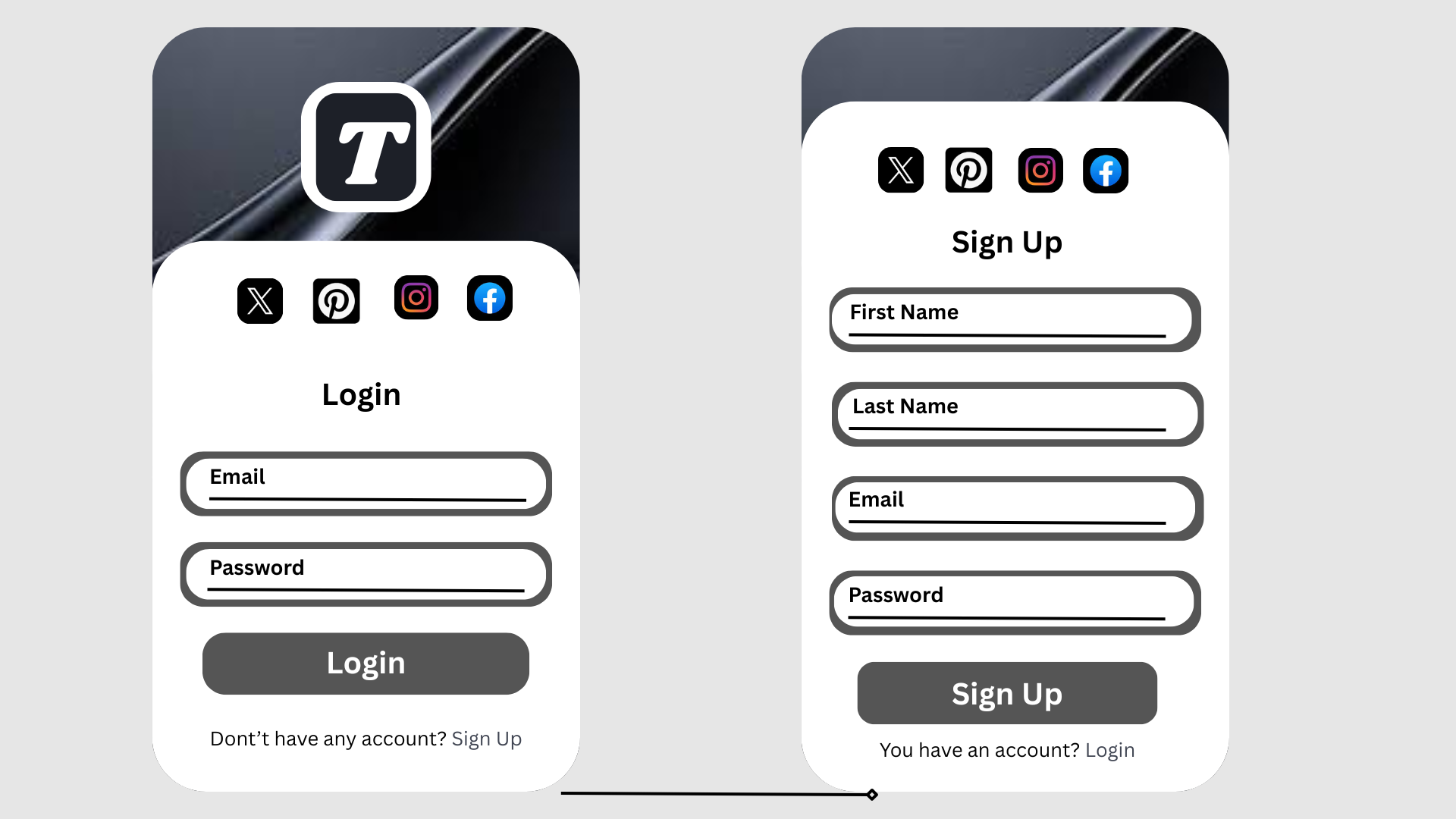 Sign Up/Login Page